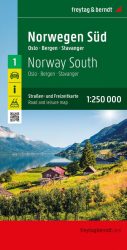 Norvégia dél autótérkép - Norwegen 1, Süd, Oslo - Bergen - Stavanger