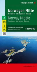 Norvégia közép autótérkép - Norwegen 2, Mitte, Trondheim - Lillehammer - Ålesund