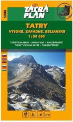 Tátra - Magas-, Nyugati-, Bélai-Tátra térkép - Tatra - Vysoké, Západné, Belianske turistatérkép - TM 5000 Tátra - Magas-, Nyugati-, Bélai-Tátra térkép - Tatra - Vysoké, Západné, Belianske turistatérkép - TM 5000