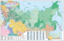   Oroszország és Kelet-Európa irányítószámos falitérképe 140*100 cm - fémléces