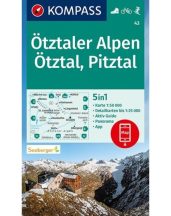 Ötztaler Alpen, Ötzal, Pitzal turistatérkép - KOMPASS 43