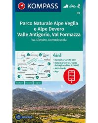 Parco Naturale Alpe Veglia, Domodossola turistatérkép - KOMPASS 89
