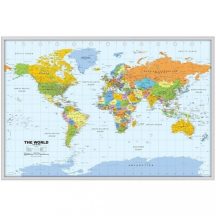   Világtérkép országokkal parafatáblán - 90*60 cm - angol nyelvű