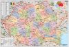 Románia politikai (román) falitérkép 100*70 cm - tűzhető keretezett