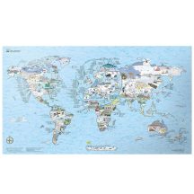 Sítérkép világ falitérkép - egyoldalon fóliás