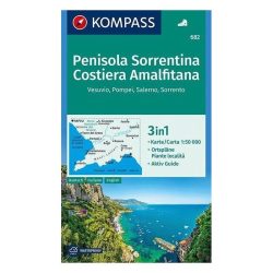 Sorrentói-félsziget és Amalfi-part turistatérkép – 3 az 1-ben - Kompass 682
