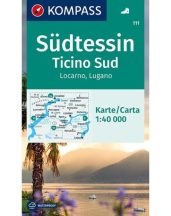   Südtessin (Ticino Süd), Locarno (Lugano) turistatérkép - KOMPASS 111