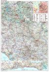 Szerbia, Koszovo, Montenegró autótérkép 86*120 cm - térképtűvel szúrható, keretezett Szerbia, Koszovo, Montenegró autótérkép 86*120 cm - térképtűvel szúrható, keretezett
