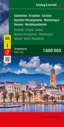 Szlovénia, Horvátország, Szerbia, BH, Montenegró, Koszovó, Észak-Macedónia térkép