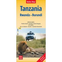 Tanzánia, Ruanda, Burundi térkép - Nelles