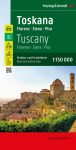 Toszkána - Florenz, Siena, Pisa autós és szabadidő térkép 2023