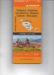 Toszkána, Umbria, San Marino, Marche, Lazio, Abruzzo térkép - Michelin 563