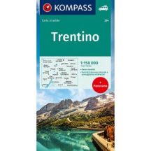 Trentino autótérkép + panorámatérkép - KOMPASS 354