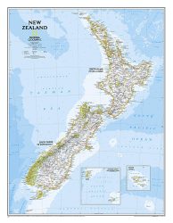Új-Zéland falitérkép 60*77 cm - laminált (+ választható léc)