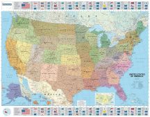 USA falitérkép 127*100 cm - íves papír