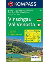 Val Venosta/Vinschgau turistatérkép - KOMPASS 52