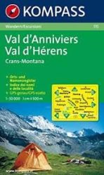 Val d'Anniviers -Montana - Val d'Herens turistatérkép - Kompass 115