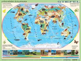 A Föld növény- és állatvilága / állatok élőhelye 65*45 cm - asztali fóliázott könyöklő
