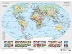   A Föld országai falitérkép 160*120 cm - térképtűvel szúrható, keretezett