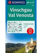   Vinschgau - Val Venosta, 3 részes szett turistatérkép - KOMPASS 670