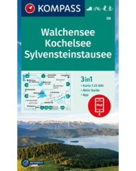 Walchensee, Kochelsee, SylvensteinStausee turistatérkép KOMPASS  06