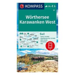 Wörthersee – Karawanken West - Wörthi-tó, Karawanken nyugati rész turistatérkép és kerékpáros térkép 5 az 1-ben