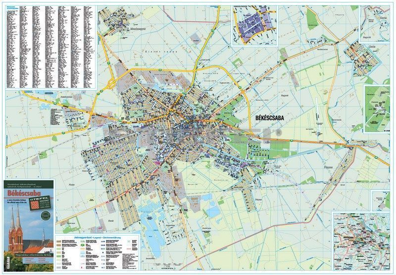 békéscsaba kerületek térkép Békéscsaba   hajtogatott várostérkép   A Lurdy Ház Térképbolt,Tel  békéscsaba kerületek térkép