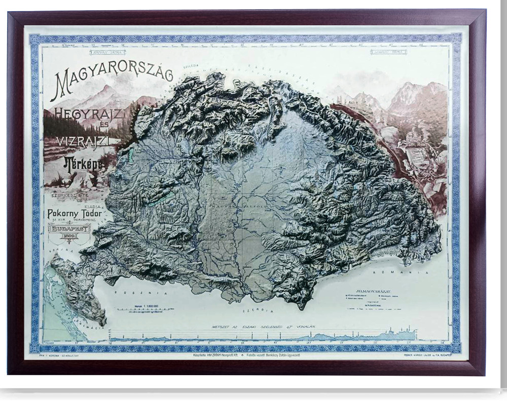 nagy magyarország térkép puzzle Nagy Magyarország domború térképe 1899 (keretezett)   A Lurdy Ház  nagy magyarország térkép puzzle