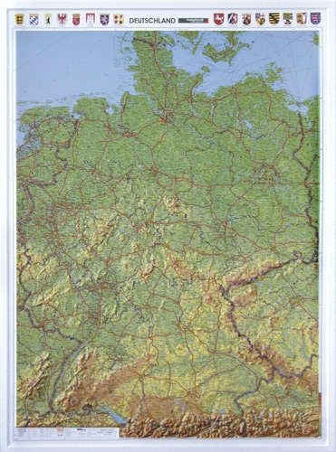 németország domborzati térkép Németország domború térkép   A Lurdy Ház Térképbolt,Tel:456 05 61  németország domborzati térkép